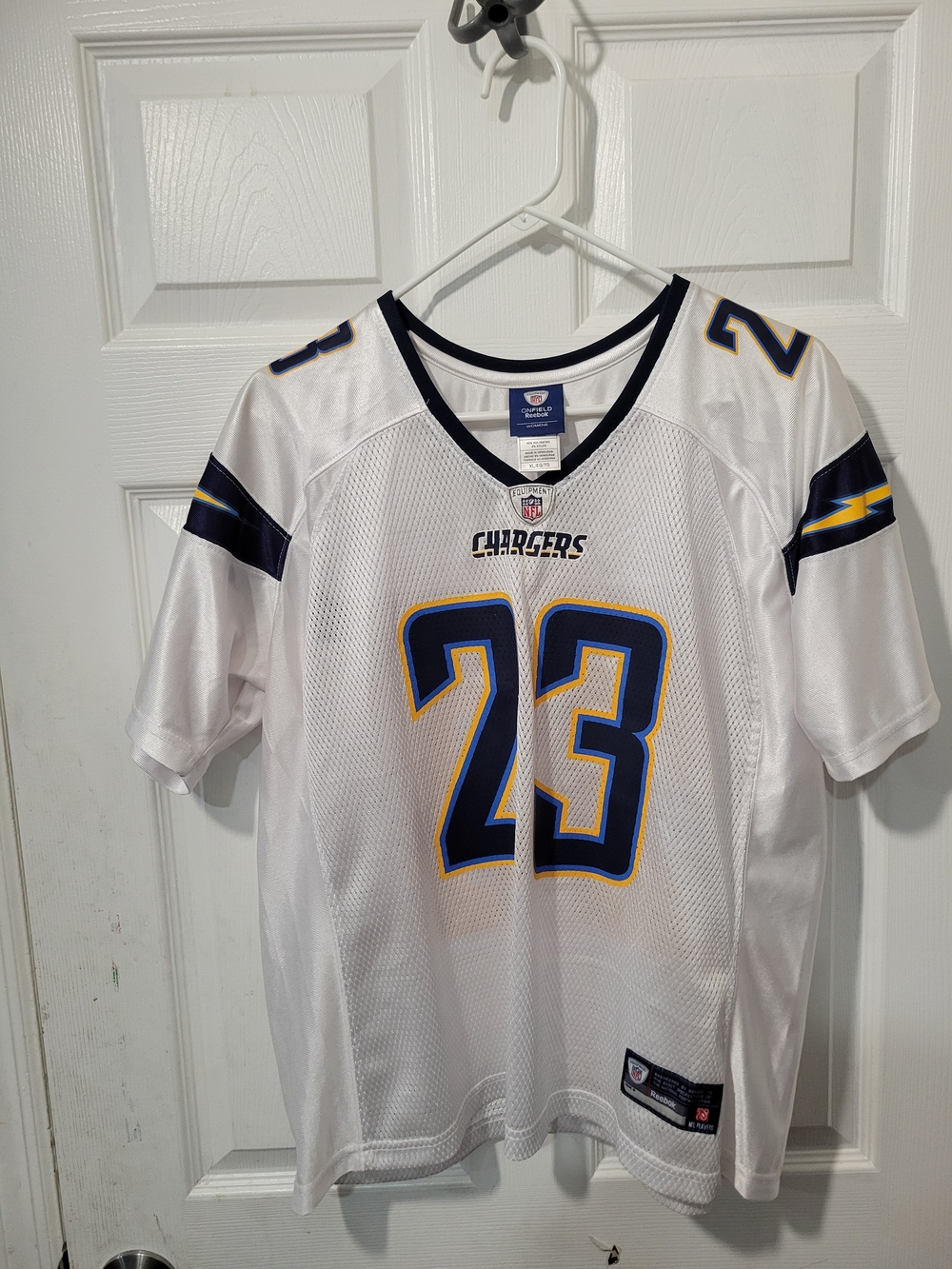 Reebok white Chargers Womans jersey